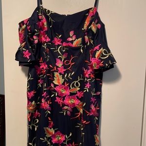 Colorful dress off the shoulder